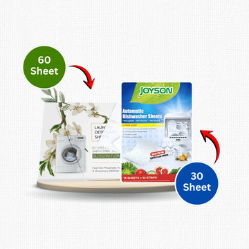 Eco Cleaning Bundle | Joyson Laundry Sheets 60 Loads + Finice Dishwasher Sheets | SanoFresh UK