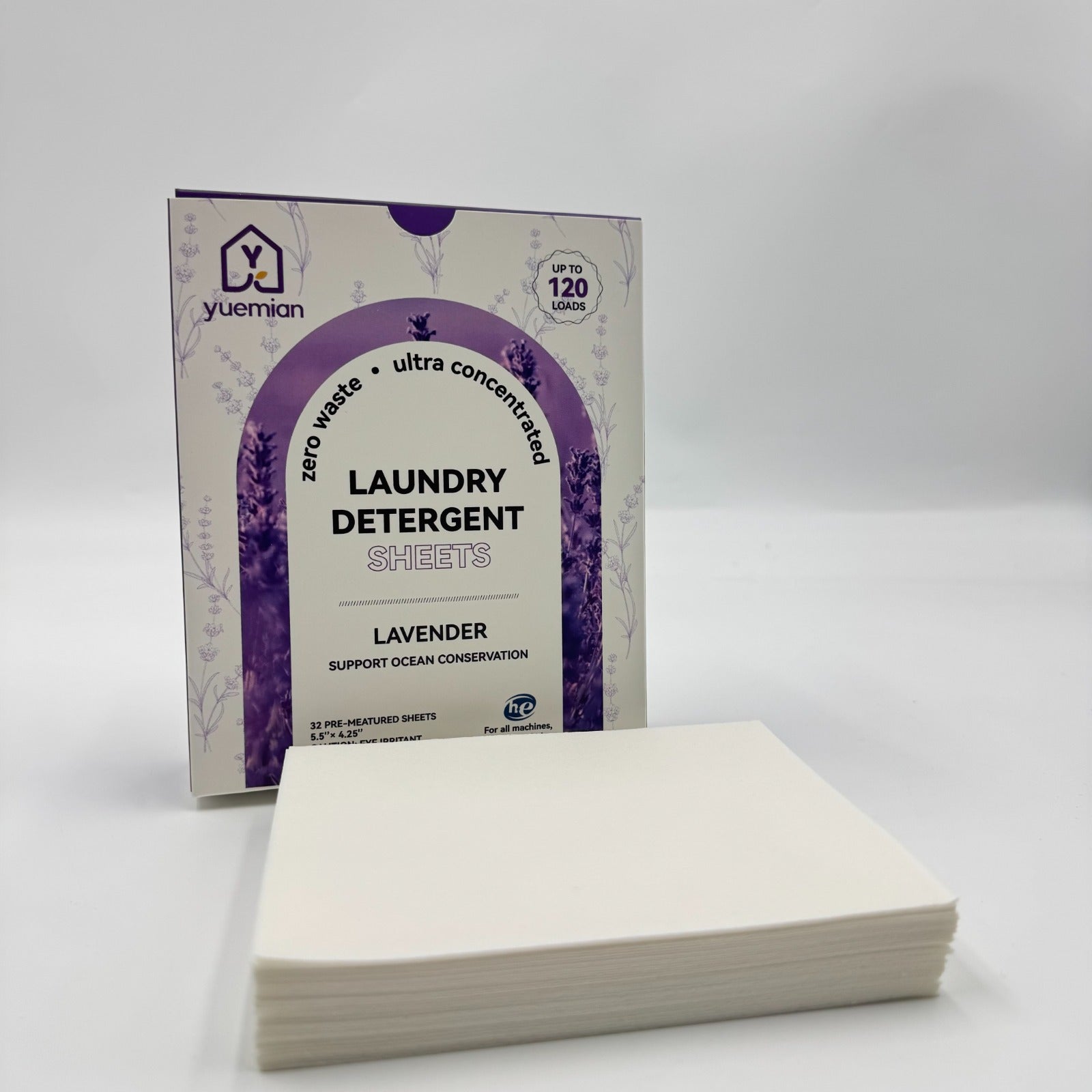 Yuemian Laundry Detergent Sheets - Lavender (120 Loads)